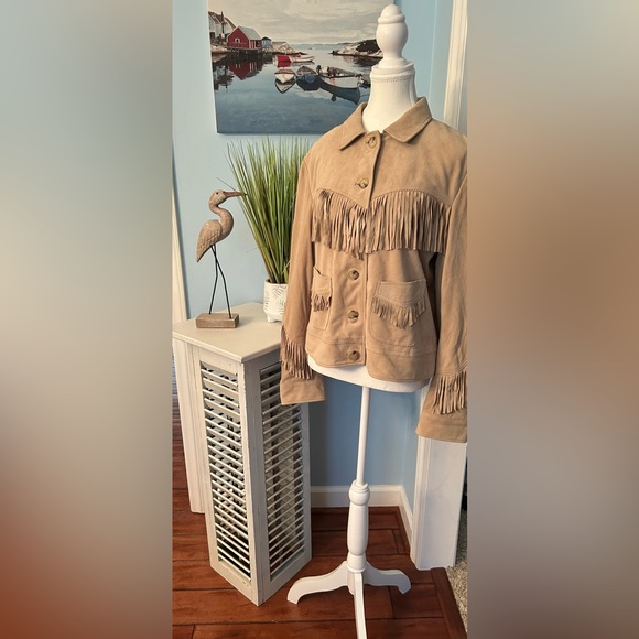 Ralph Lauren- Women’s Goat Suede Fringe Jacket - Size 10 - Picture 5 of 6